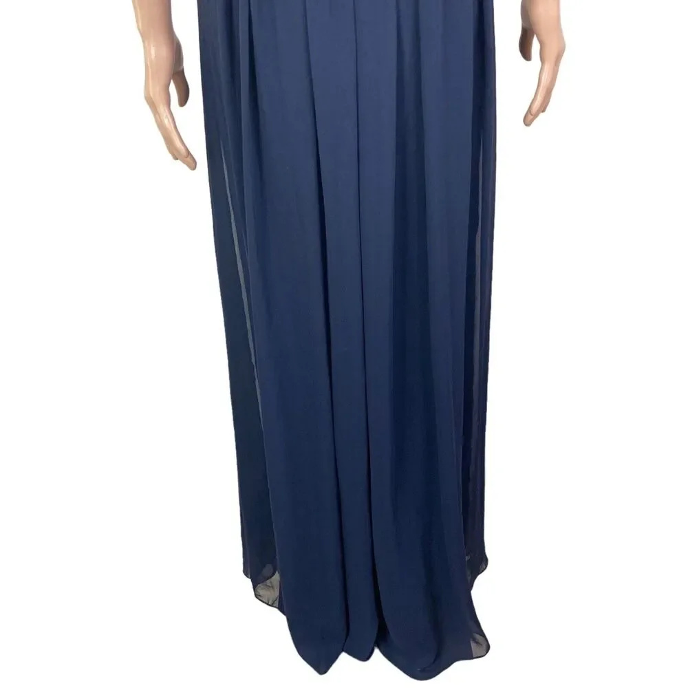 Dessy Collection Dress Womens 8R Midnight Blue Maxi